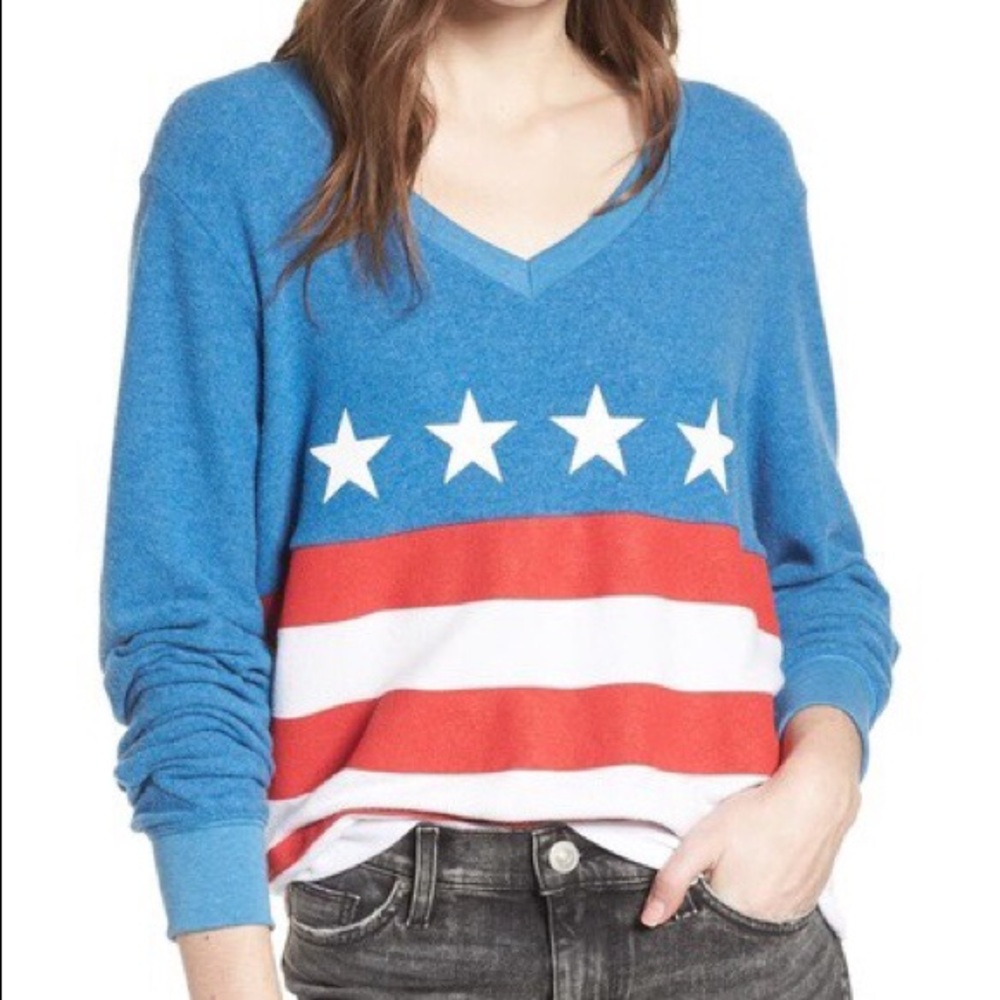 Wildfox Miss America Sweatshirt in Blue Coast